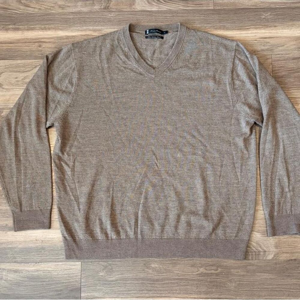 Bruno Ferraro Men's Brown and Tan Jumper